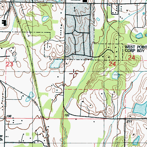 Topographic Map of Christ Methodist Church, MS