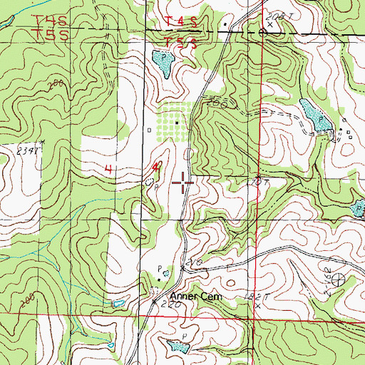 Topographic Map of Anner Church (historical), MS