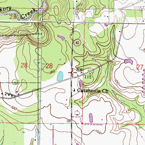 Topographic Map of Catahoula School (historical), MS