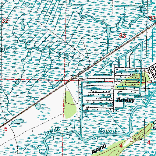 Topographic Map of Magnolia Ridge, MS