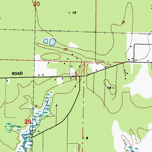 Topographic Map of Mulatto Bayou School (historical), MS