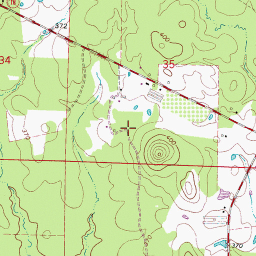 Topographic Map of Burnham (historical), MS