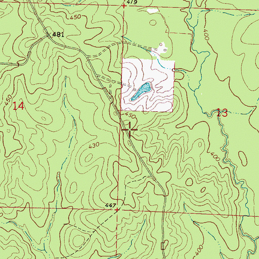 Topographic Map of Central School (historical), MS