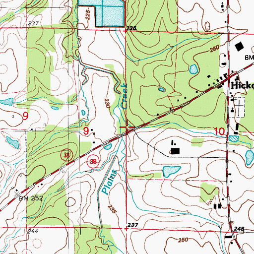 Topographic Map of Township of Hickory Plain, AR