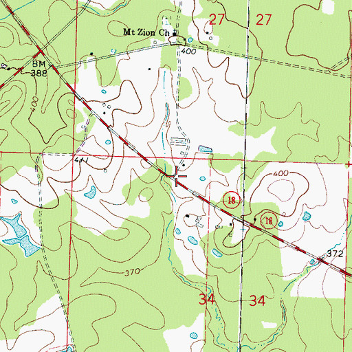Topographic Map of Fink Bine (historical), MS