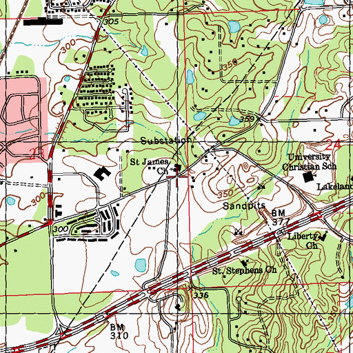 Topographic Map of Hog Creek School (historical), MS