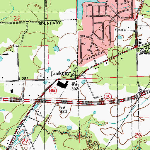 Topographic Map of Liberty Church, MS