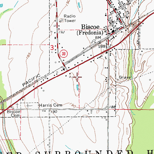 Topographic Map of Township of Lower Surrounded Hill, AR