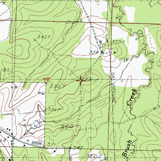 Topographic Map of Mount Nebo Church (historical), MS