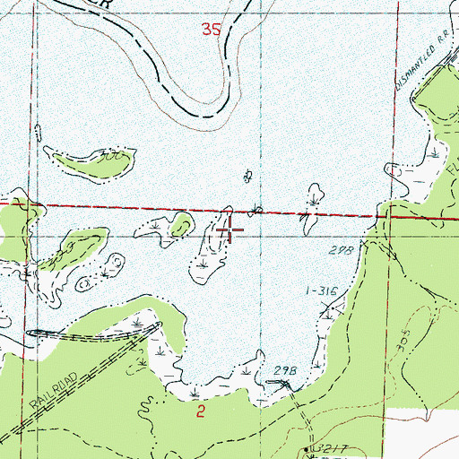 Topographic Map of Saint Peters Church (historical), MS