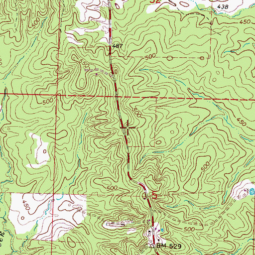 Topographic Map of Shady Grove School (historical), MS