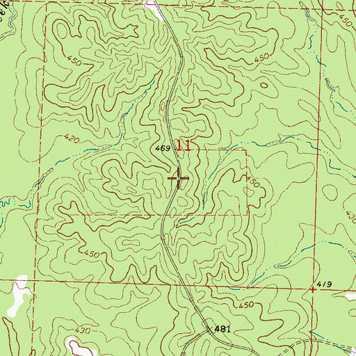 Topographic Map of Shermans Camp (historical), MS
