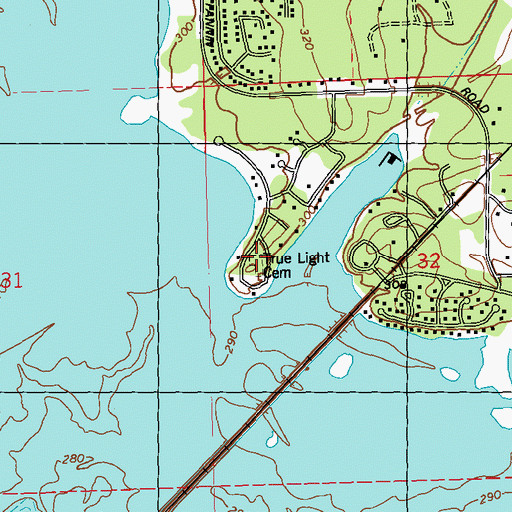 Topographic Map of Truelight School (historical), MS
