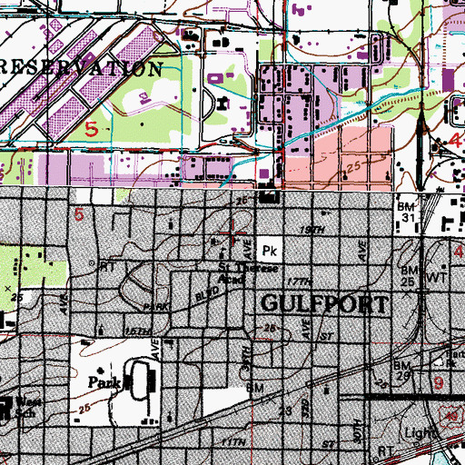 Topographic Map of Church of God, MS