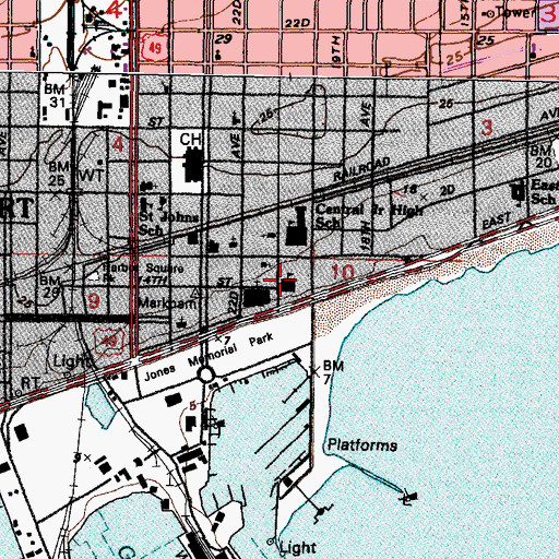 Topographic Map of Gulfport-Harrison County Library, MS