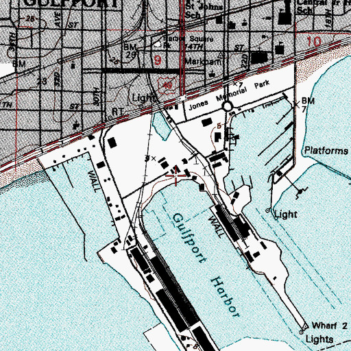 Topographic Map of Port of Gulfport, MS