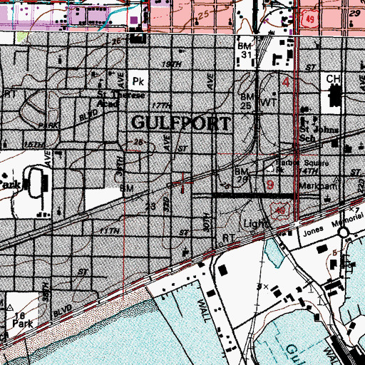 Topographic Map of Saint Matthew Evangelical Lutheran Church, MS