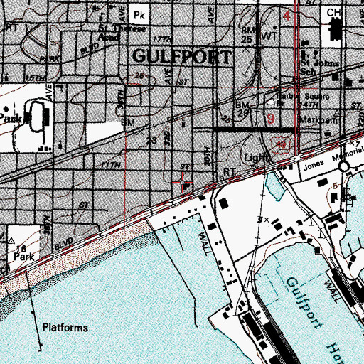 Topographic Map of Saint Peters by the Sea Episcopal Church, MS