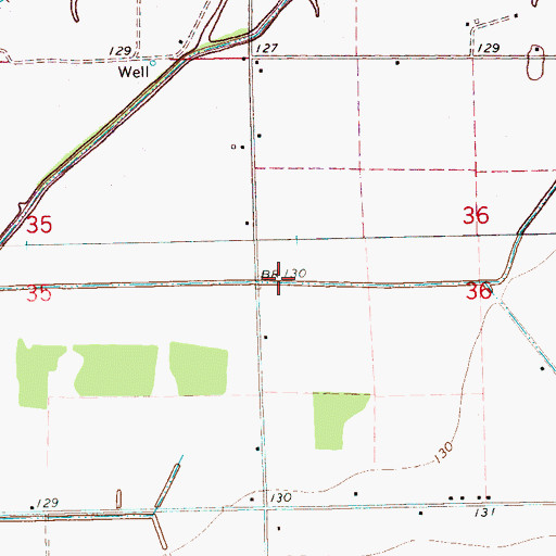 Topographic Map of Ditch Number Five, MS
