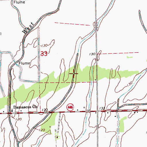 Topographic Map of Ditch Number Nine, MS