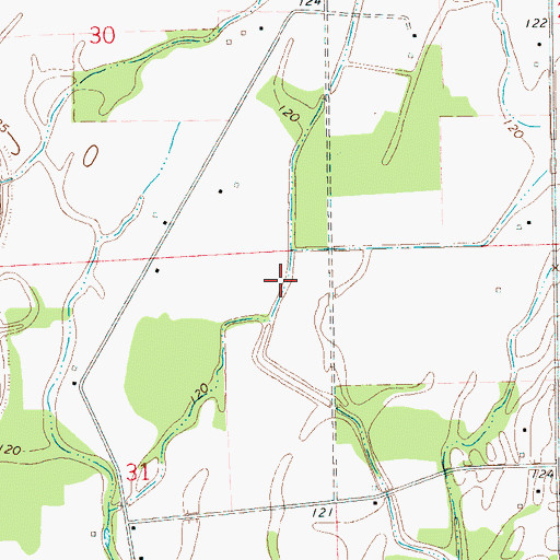 Topographic Map of Ditch Number Nine, MS