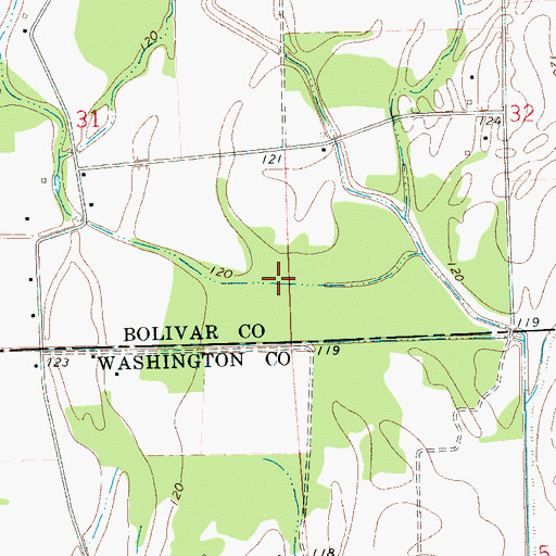 Topographic Map of Ditch Number Nine A, MS