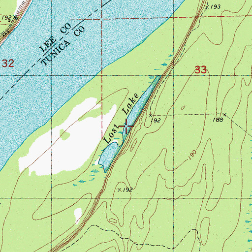 Topographic Map of Lost Lake, MS