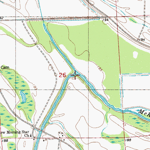 Topographic Map of MacKinnis River, MS