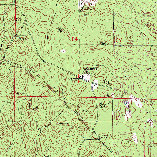 Topographic Map of Chancellor, MS