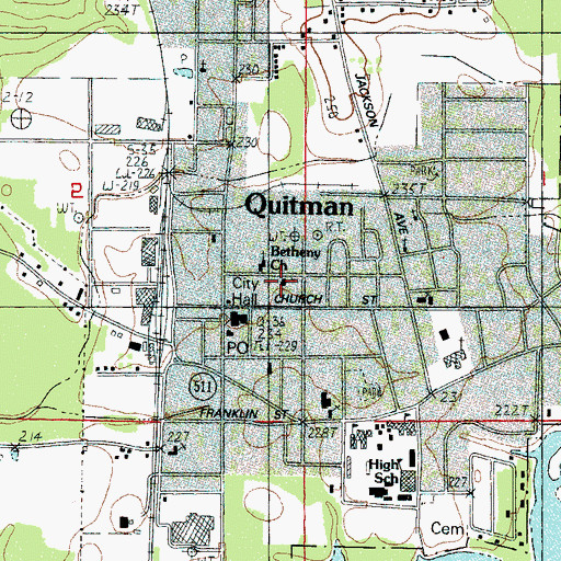 Topographic Map of Church of Christ, MS