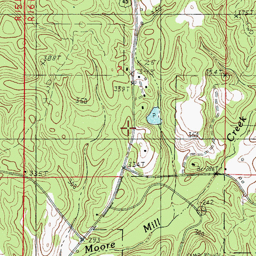 Topographic Map of Coldwater School (historical), MS