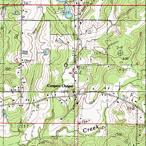 Topographic Map of Davis Oil Field, MS