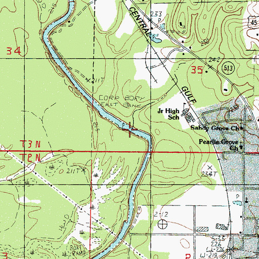 Topographic Map of Evans Ferry (historical), MS