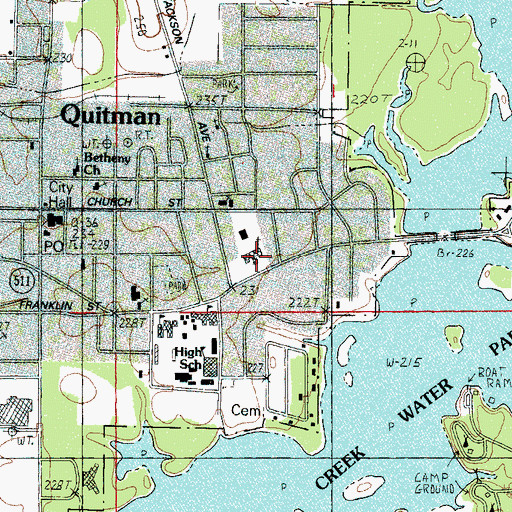 Topographic Map of First Baptist Church, MS