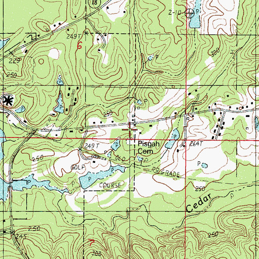 Topographic Map of Mount Pisgy Church (historical), MS