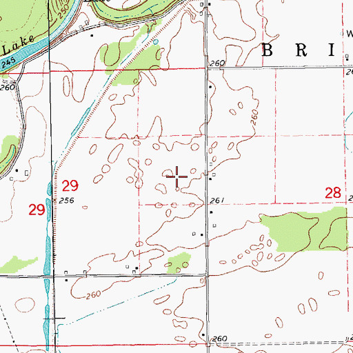 Topographic Map of Township of Bristow, AR