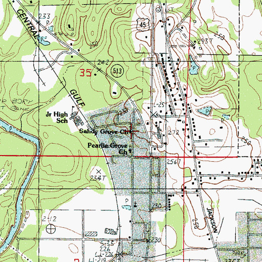 Topographic Map of Sahdy Grove Church, MS