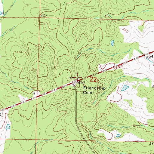 Topographic Map of Friendship School (historical), MS