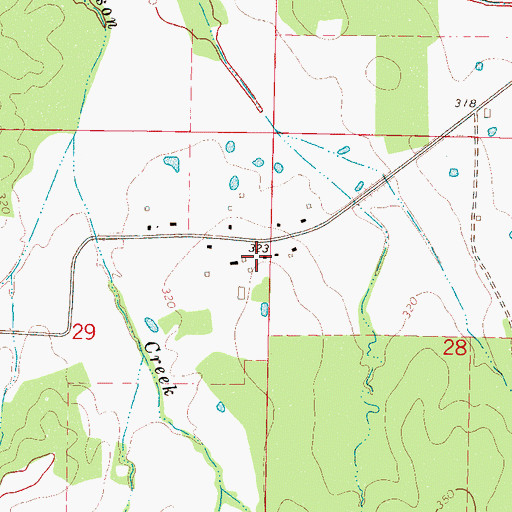 Topographic Map of Hill School (historical), MS