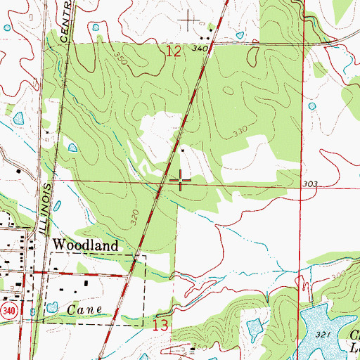 Topographic Map of Oakland Church (historical), MS