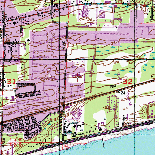 Topographic Map of Anniston Avenue Elementary School, MS
