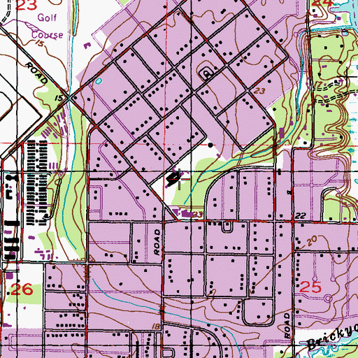 Topographic Map of Bayou View Elementary School, MS