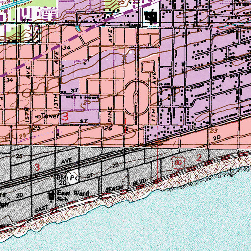 Topographic Map of Broadmoor Baptist Church, MS