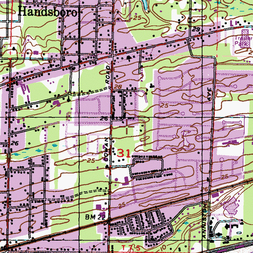 Topographic Map of Cowan Road Field, MS