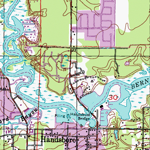 Topographic Map of Floral Hills Cemetery, MS