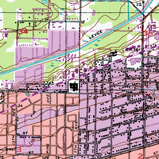 Topographic Map of Guinn Memorial Methodist Church, MS