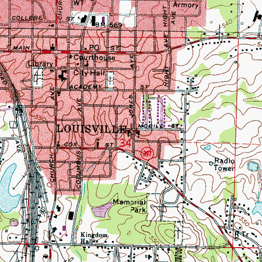 Topographic Map of Friendship Baptist Church, MS