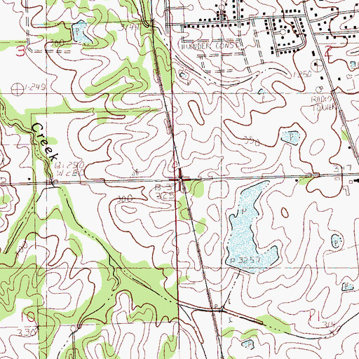 Topographic Map of Aldens, MS