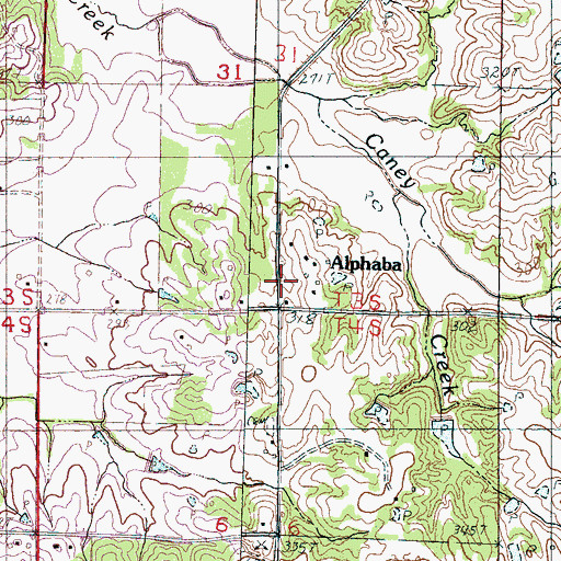 Topographic Map of Alphaba, MS