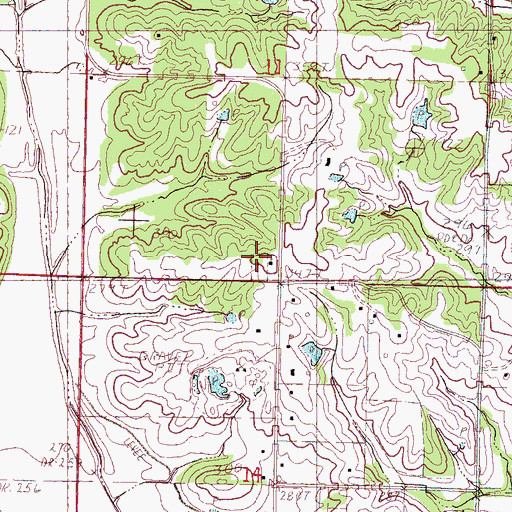 Topographic Map of Bakers Chapel Cemetery, MS